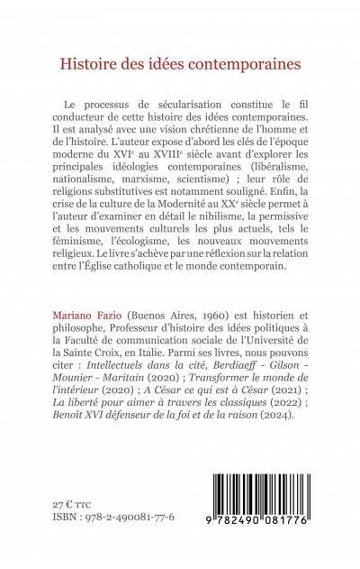 Histoire des idées contemporaines -...