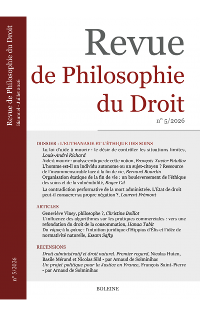 Revue de Philosophie du Droit n°5/2026