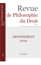 Abonnement Revue de Philosophie du Droit